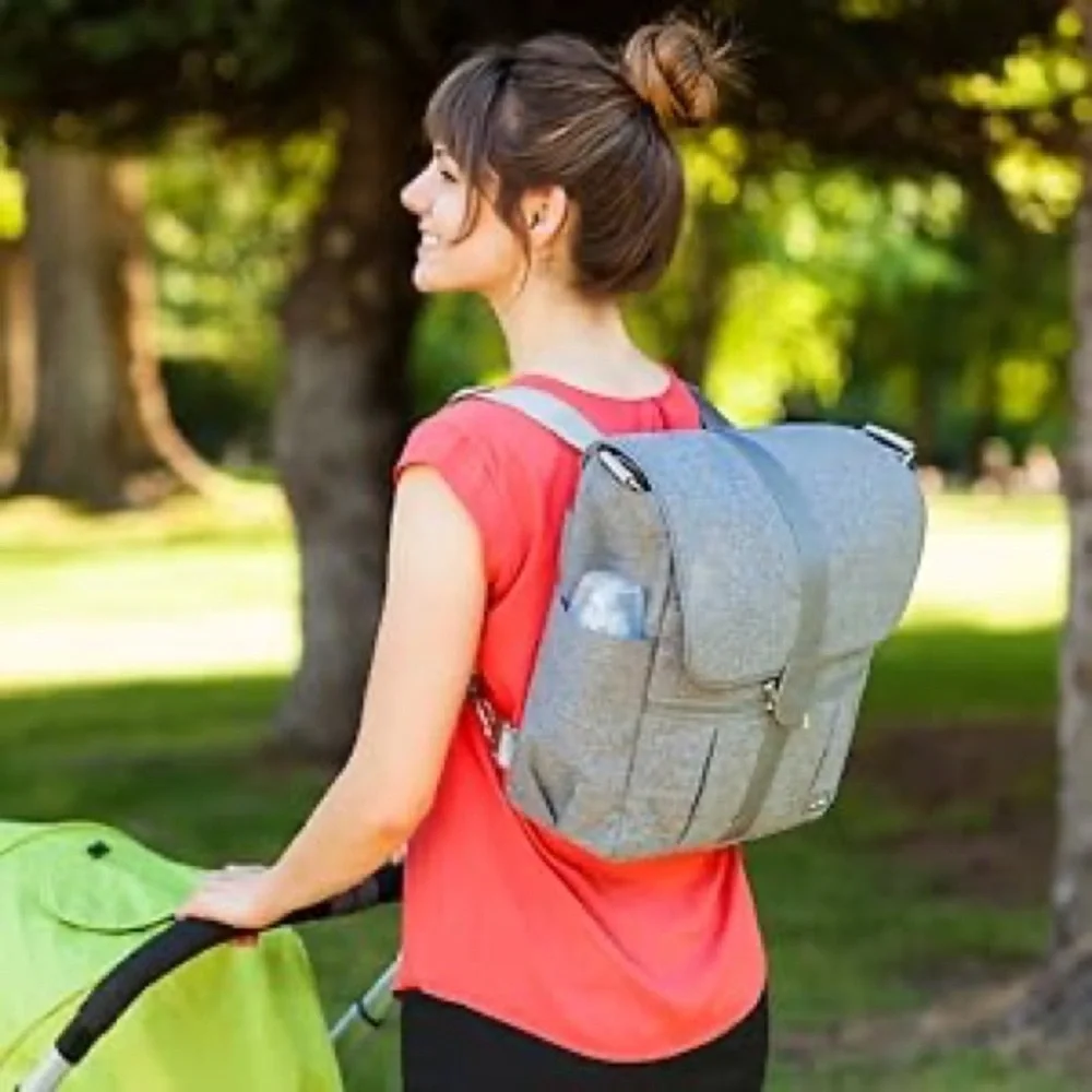 JJ COLE BACKPACK DIAPER BAG GRAY HEATHER